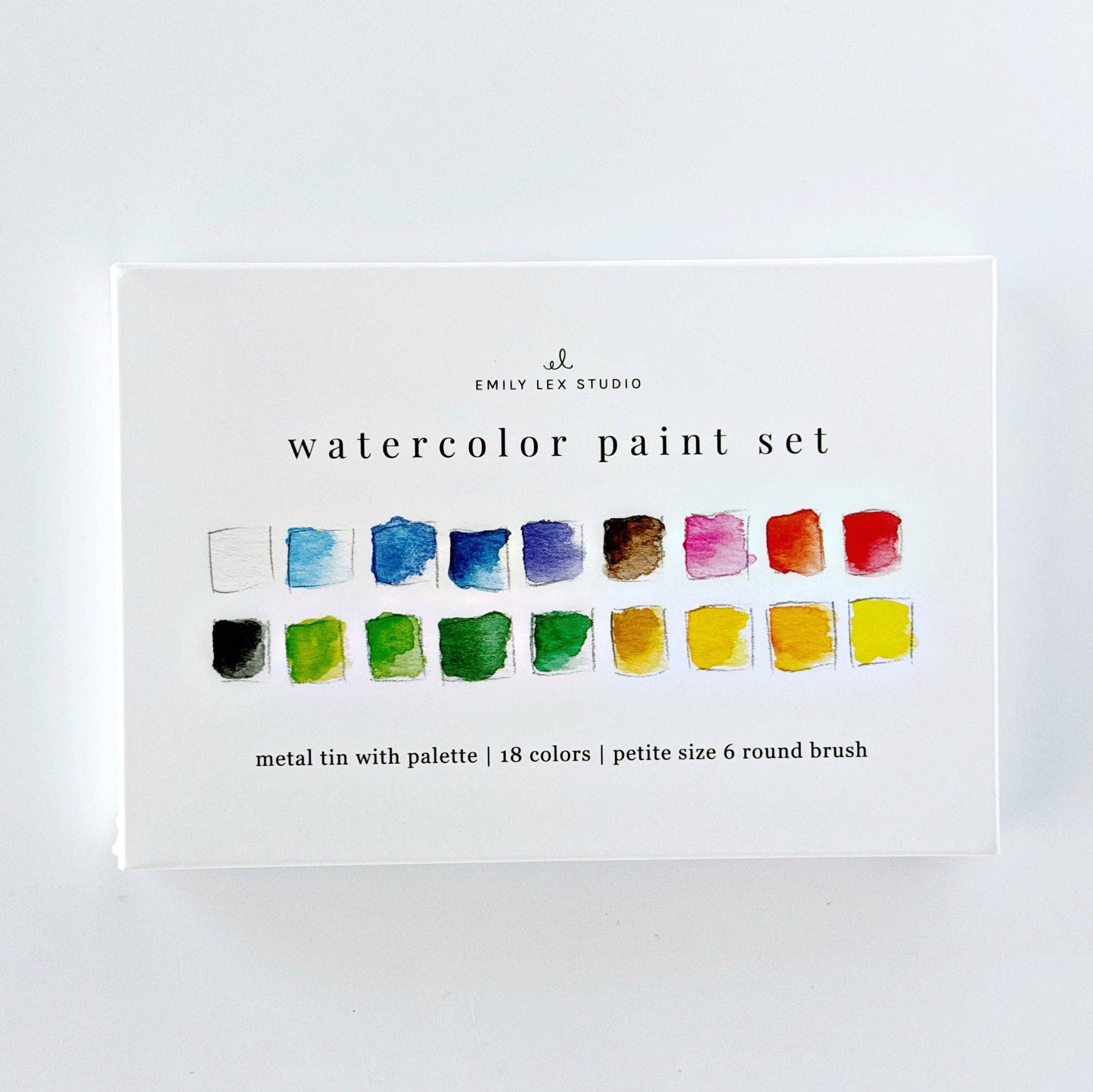 Emily Lex - Watercolor paint set 18 colors with brush