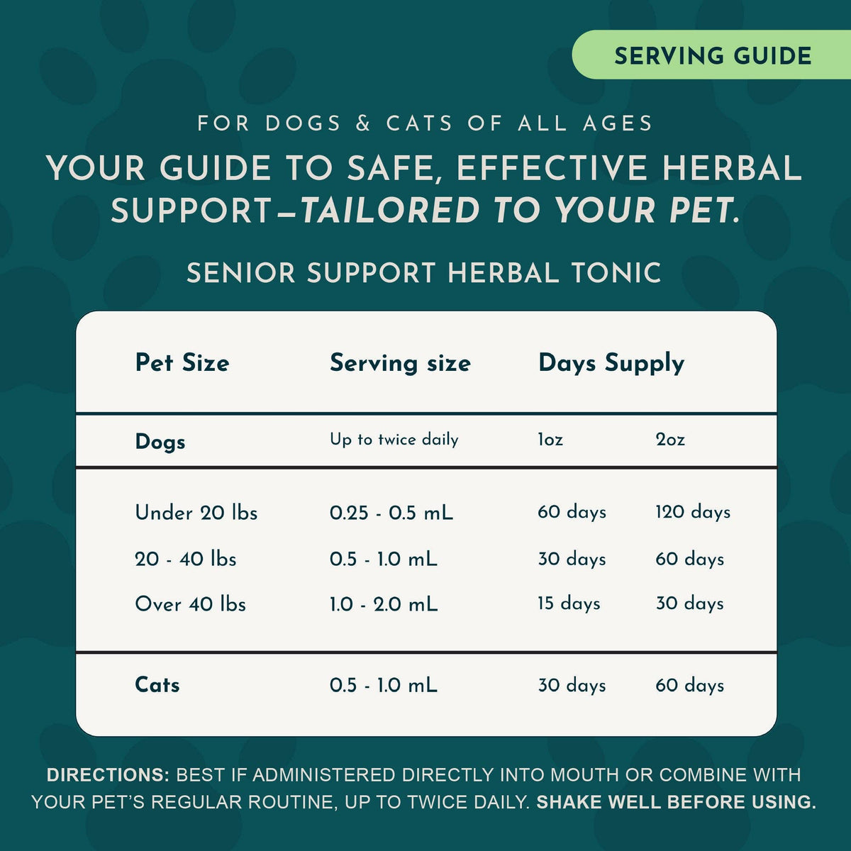 Senior Support Herbal Tonic Blend | Helps Maintain Optimal Health: 1oz