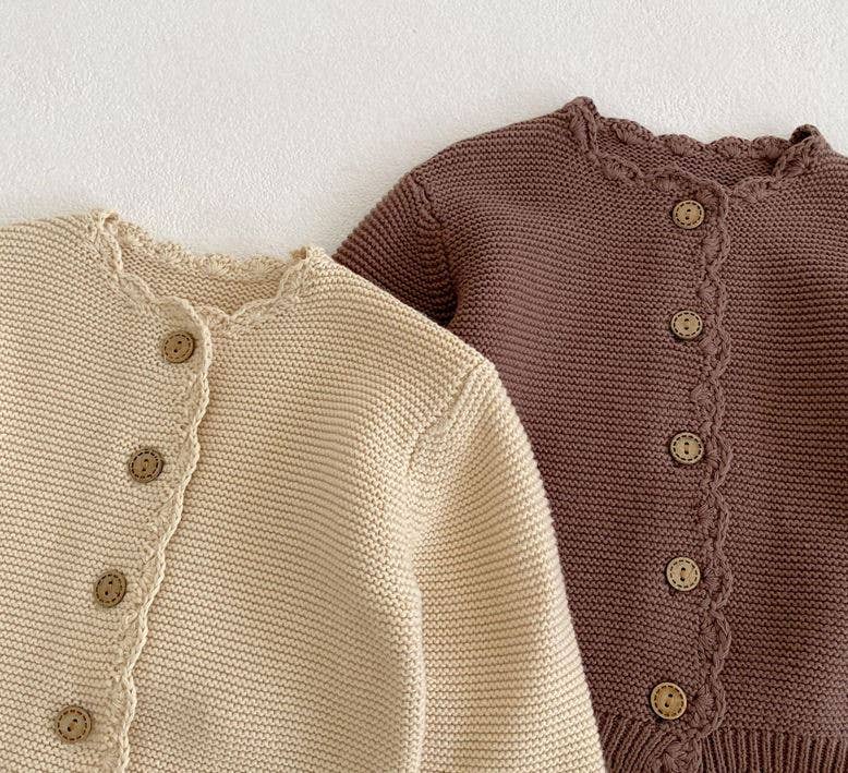 Annie & Charles® CHIARA knit jacket: Beige / 12-18 M