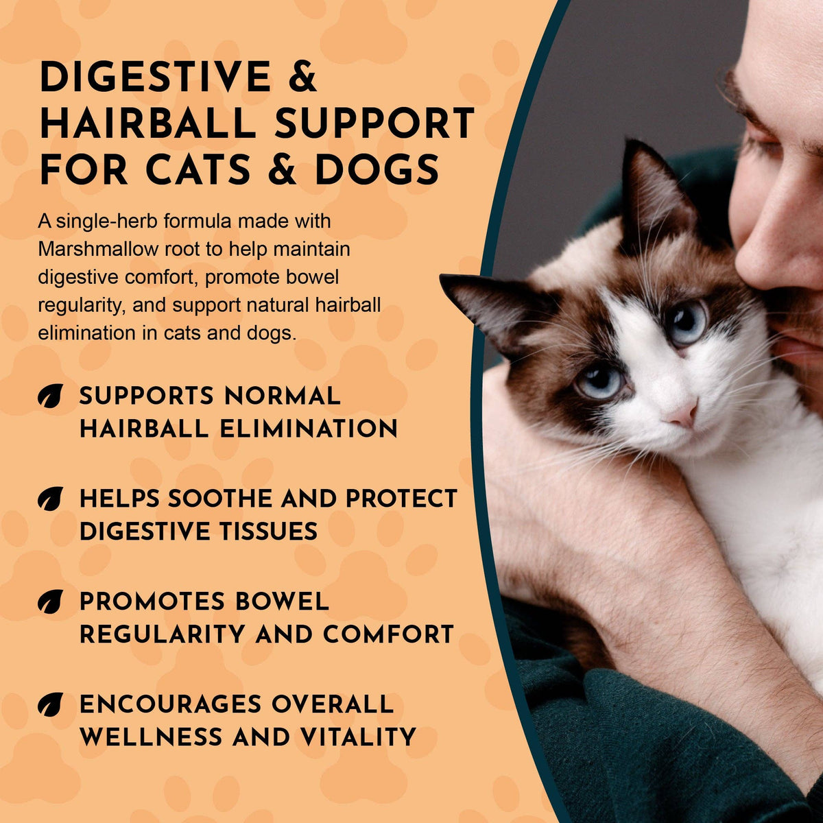 Hairball Relief Single Herb Tonic | Marshmallow Root | Prevent & Remove Hairballs: 1oz