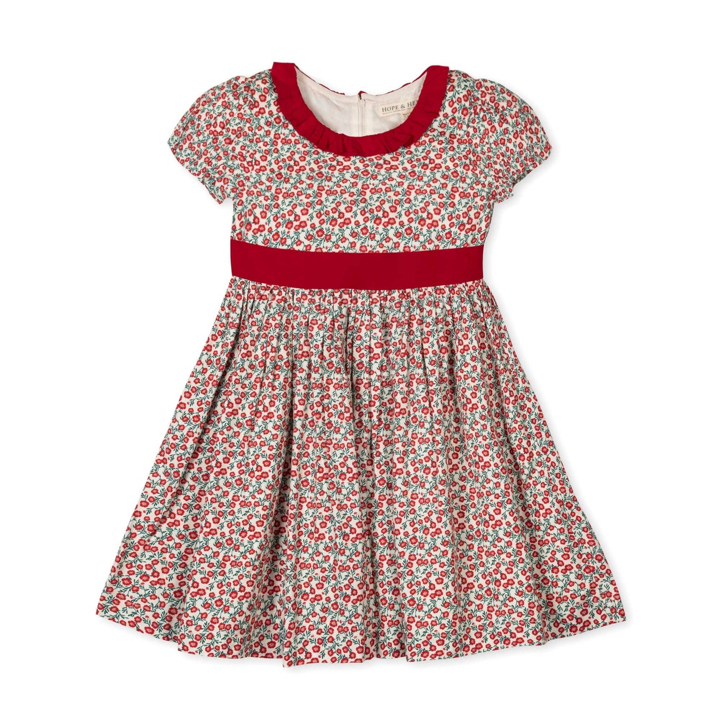 Hope & Henry - Organic Ruffle Collar Sateen Dress: London Floral