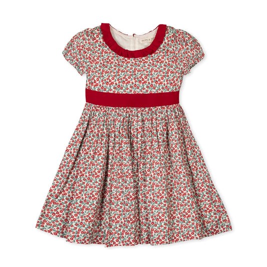 Hope & Henry - Organic Ruffle Collar Sateen Dress: London Floral