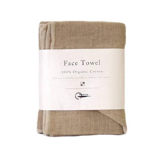 Nawrap Organic Cotton Face Towel: BROWN