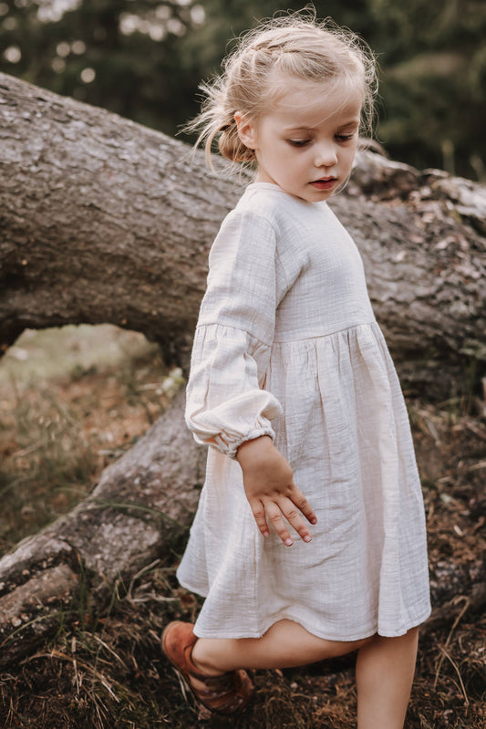 Annie & Charles® - Made in Austria - Organic cotton muslin dress NOAH: Cream