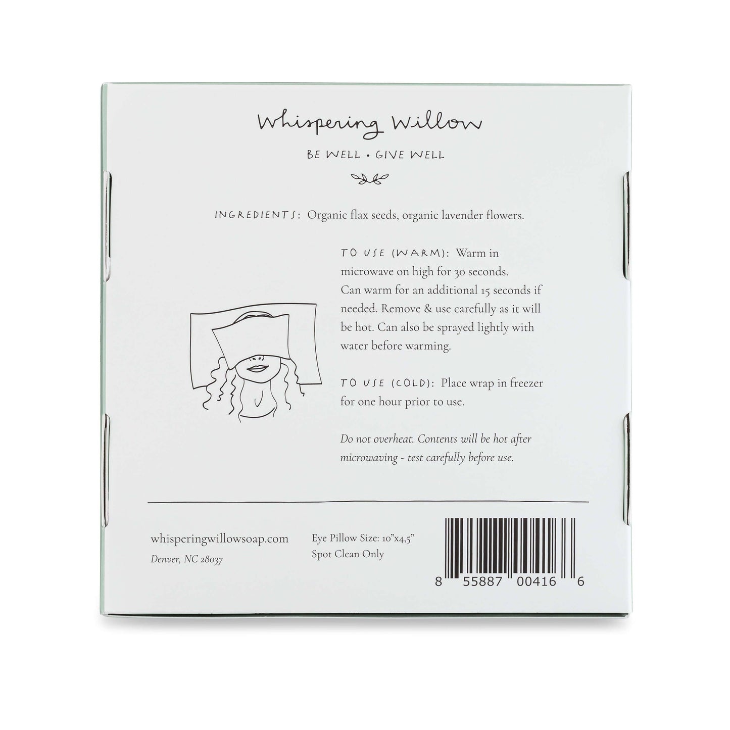 Whispering Willow - Weighted Eye Pillow - Lavender-Filled - Fern - Can be Heated