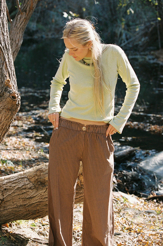 LA Relaxed - Organic Vintage Slub Long Sleeve: Celery