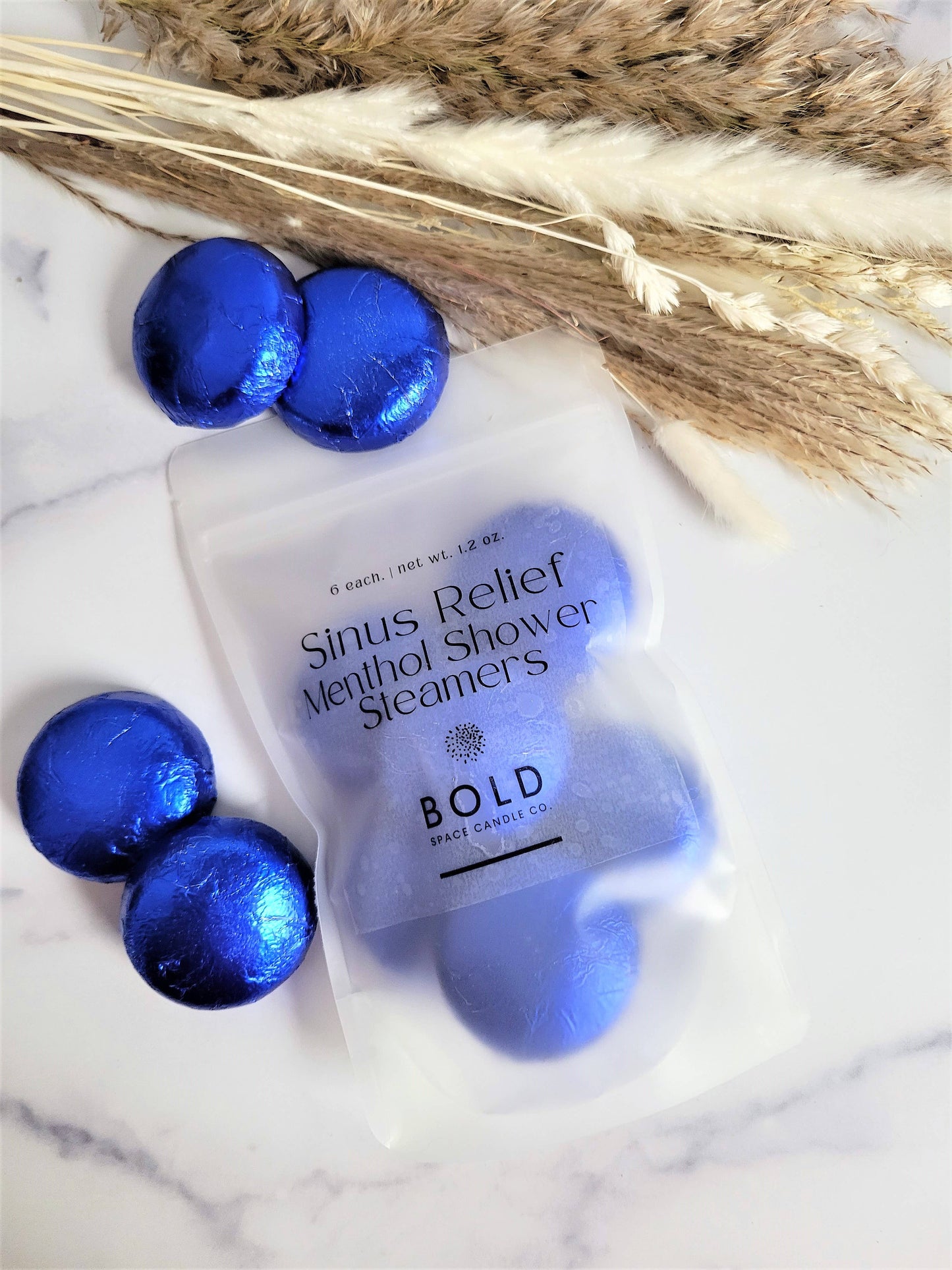 Bold Space Candle Co. Sinus Relief Shower Steamer – Eucalyptus & Rosemary- 6 pack