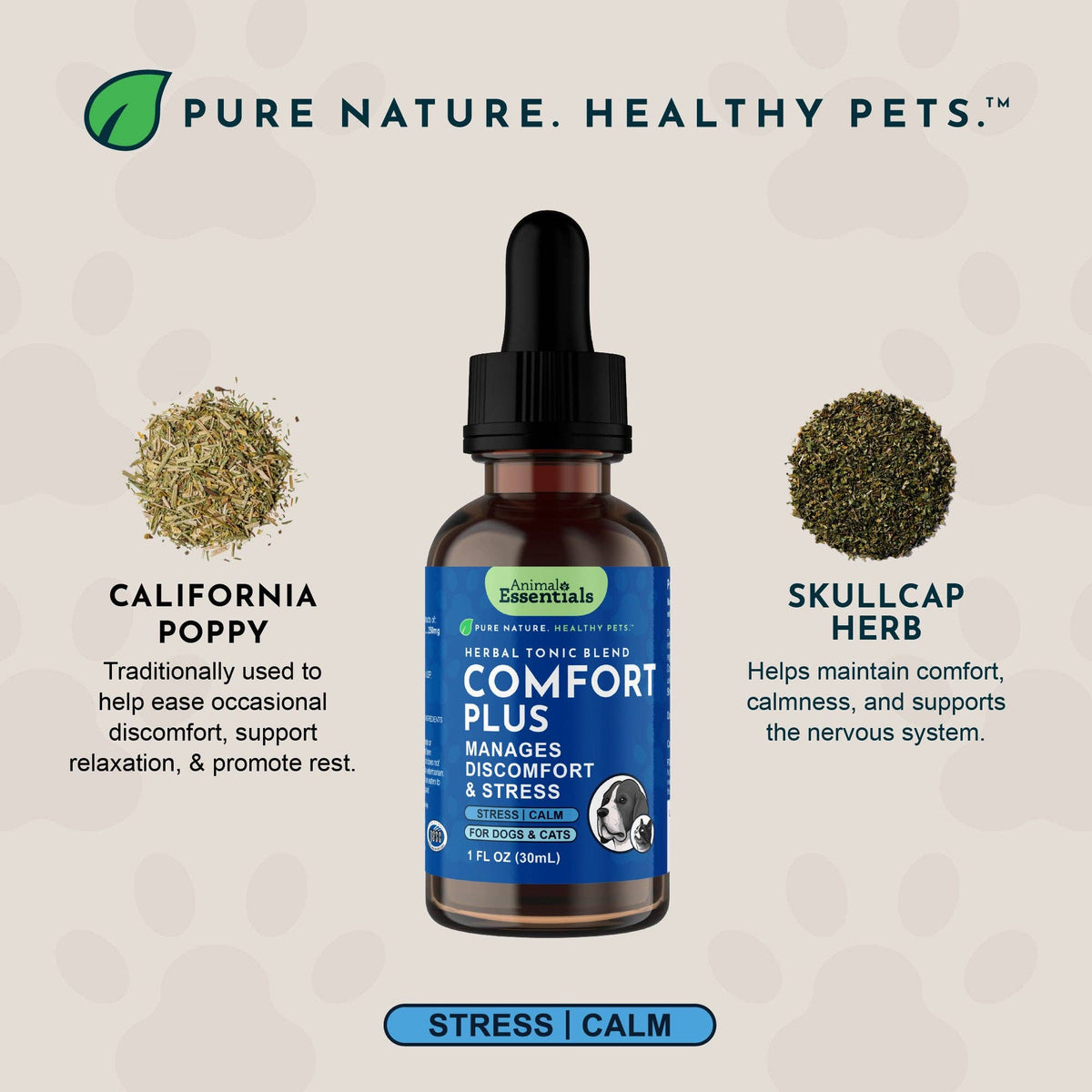 Comfort Plus Herbal Tonic Blend | Manages Discomfort & Stress: 1oz