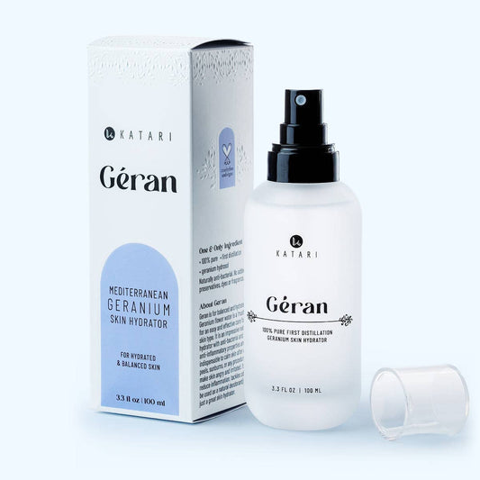 Katari Beauty - Geranium Hydrating Mist | 100% Pure Vapor Distilled Hydrosol: 3.3 oz w/spray