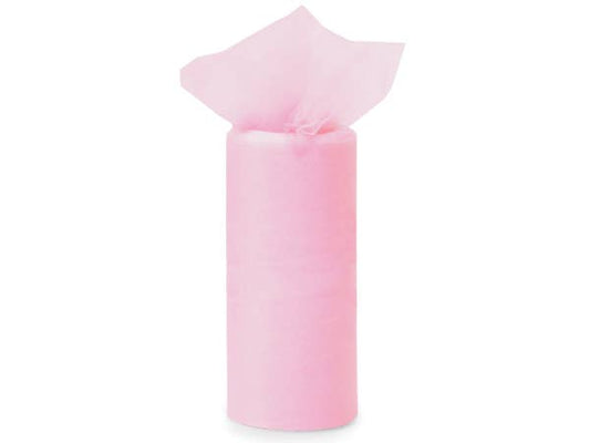 Value Color Tulle Packaging Ribbon: 1 Pack / 6"x25 yards / Rosette Pink