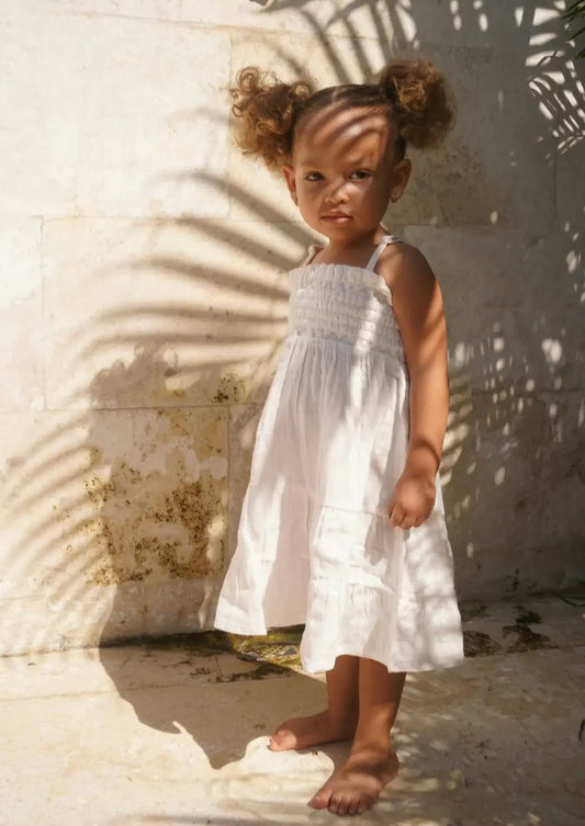 Nora | Organic Muslin Cotton Flowy Dress | Chantilly Lace: 5Y