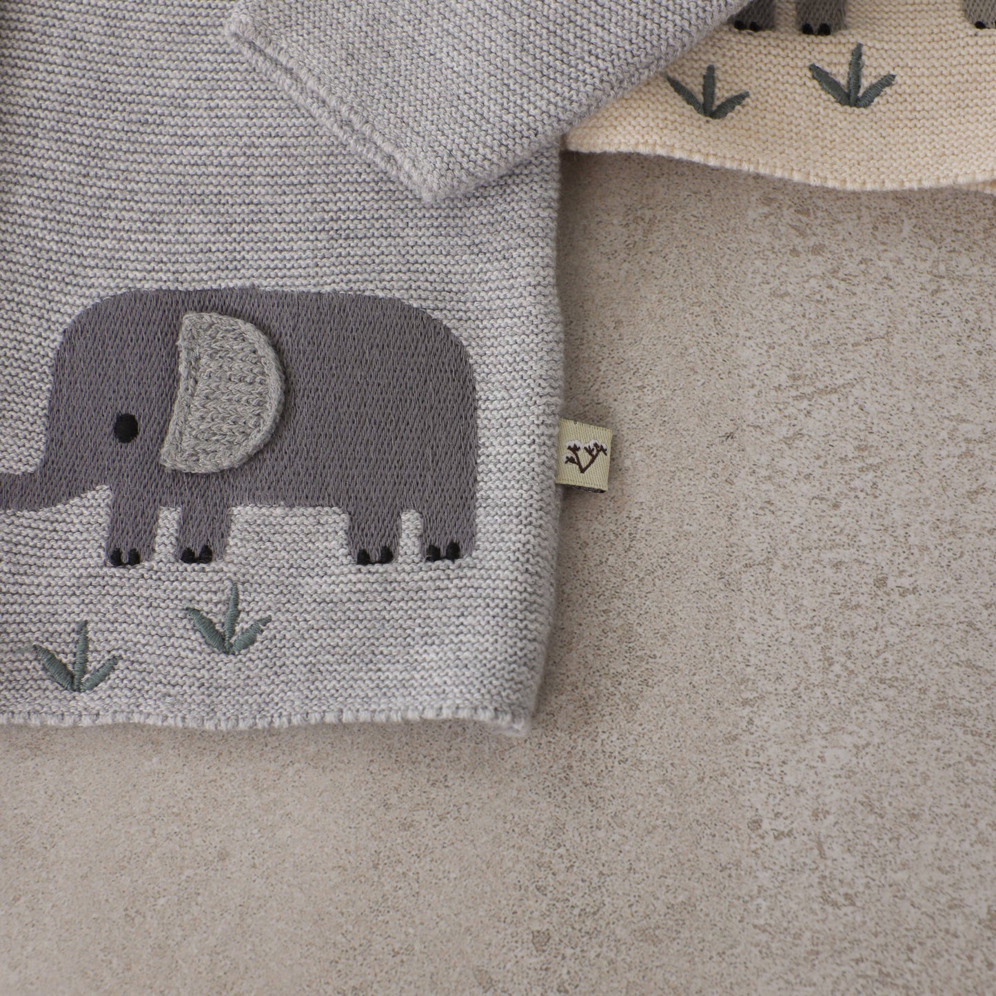 Vivarano Organics -Embroidered Baby Cardigan Sweater (Organic): Heather Grey