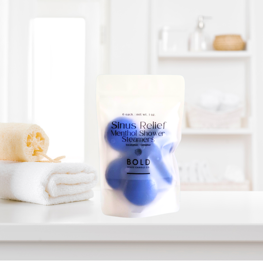 Bold Space Candle Co. Sinus Relief Shower Steamer – Eucalyptus & Rosemary- 6 pack