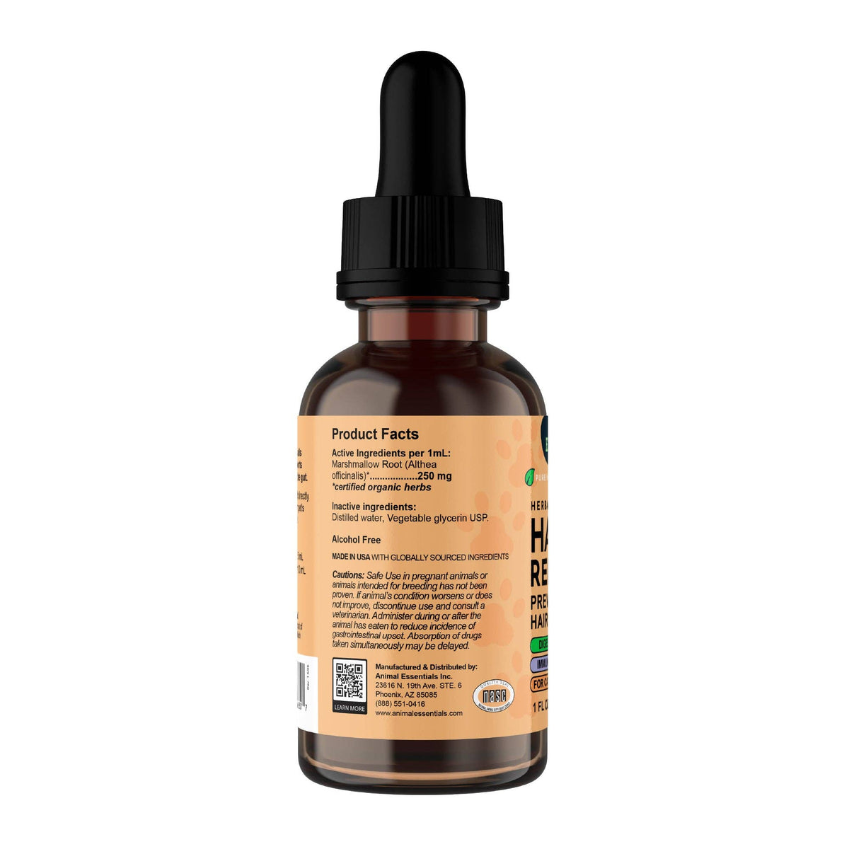Hairball Relief Single Herb Tonic | Marshmallow Root | Prevent & Remove Hairballs: 1oz