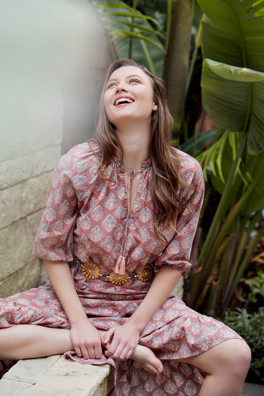 Block Printed Cotton Dress (Kaishori): M