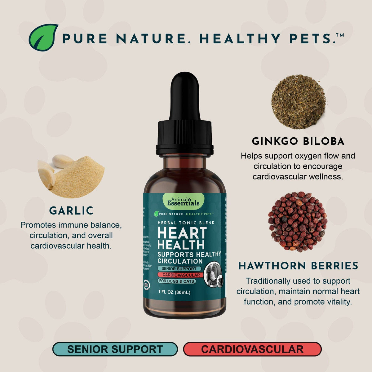 Heart Health Herbal Tonic Blend | Supports Cardiovascular Function: 1oz