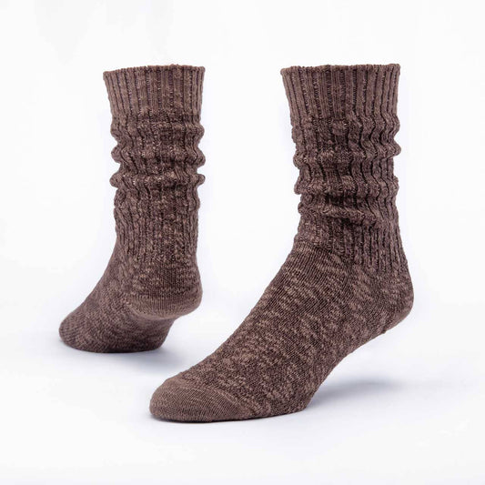 Organic Cotton Solid Ragg Socks: Chestnut / L