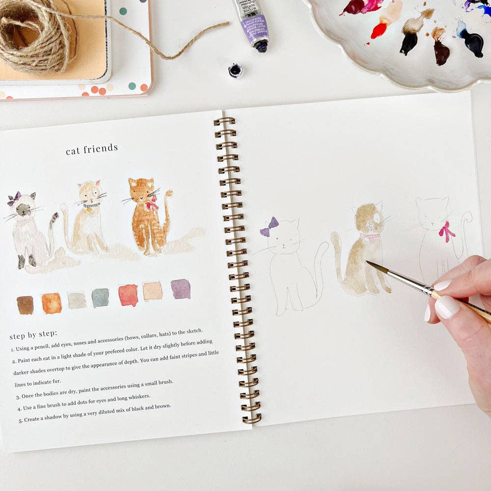 Animals watercolor workbook