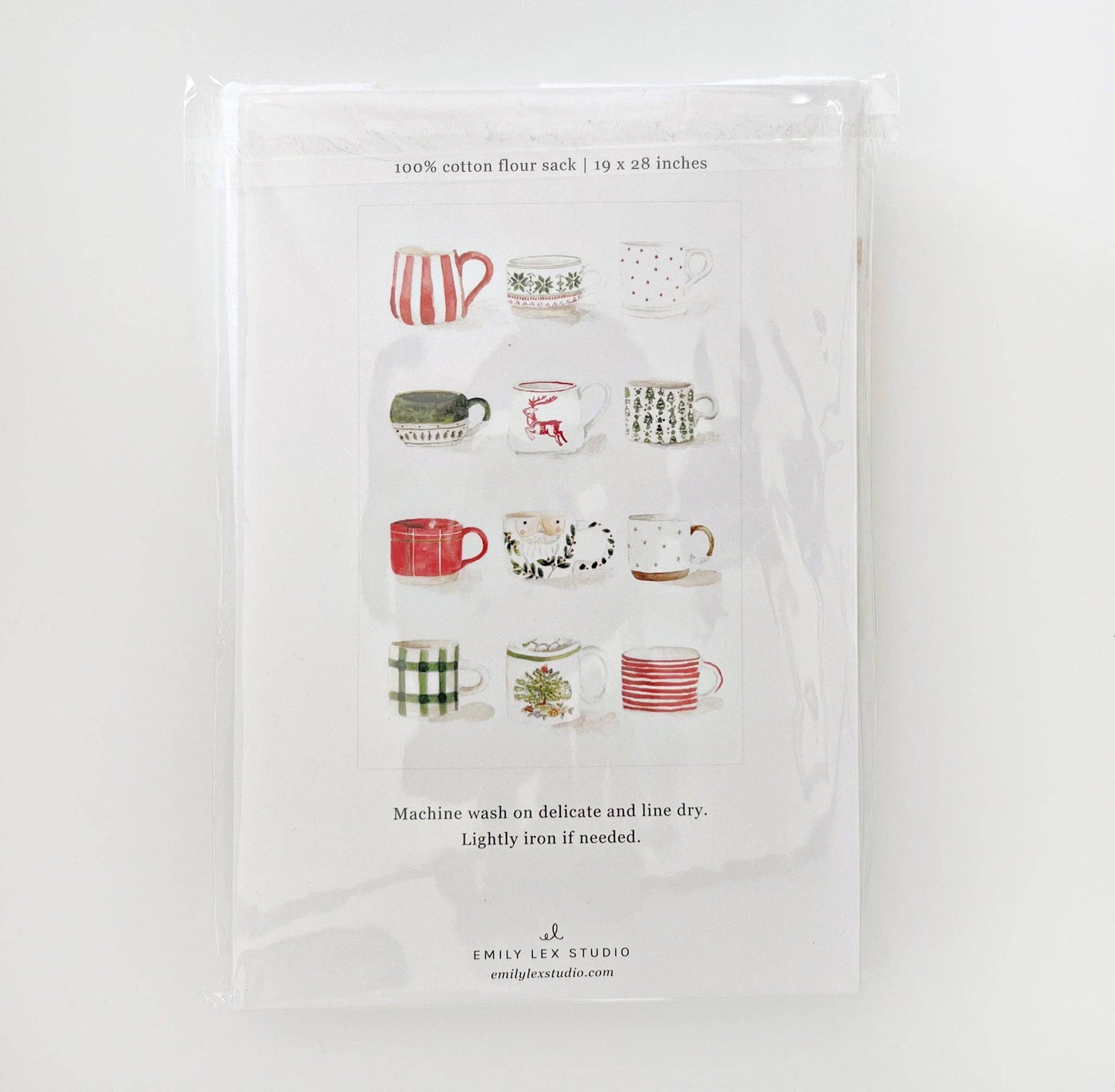 Emily Lex - Christmas mugs tea towel