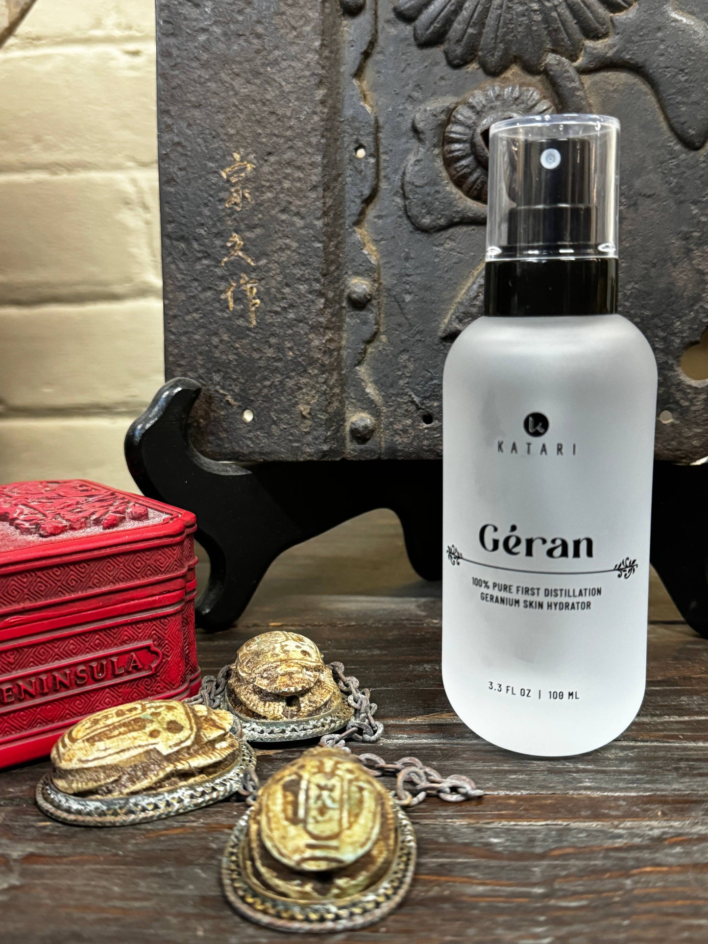 Katari Beauty - Geranium Hydrating Mist | 100% Pure Vapor Distilled Hydrosol: 3.3 oz w/spray