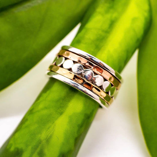 Sterling Silver Circle Band Spinner Ring: 10