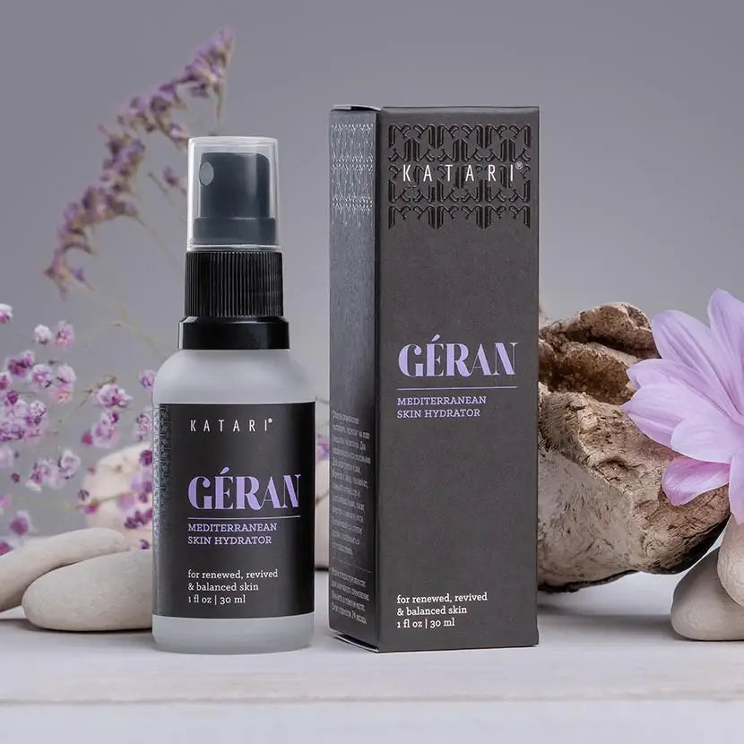 Katari Beauty - Geranium Hydrating Mist | 100% Pure Vapor Distilled Hydrosol: 3.3 oz w/spray