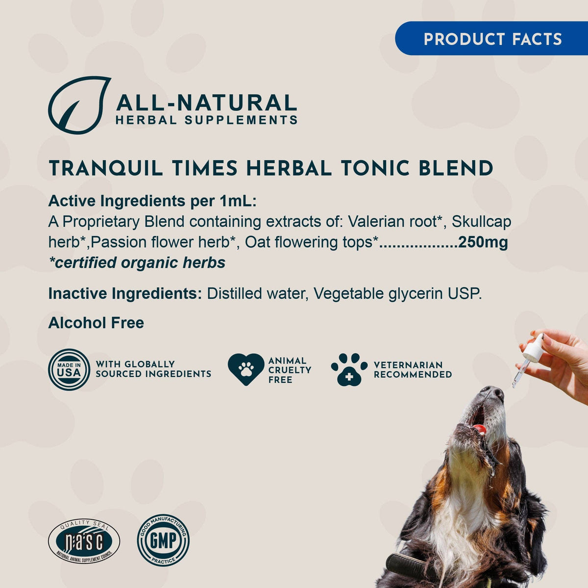 Tranquil Times Herbal Tonic Blend | Stress and Calm: 1oz