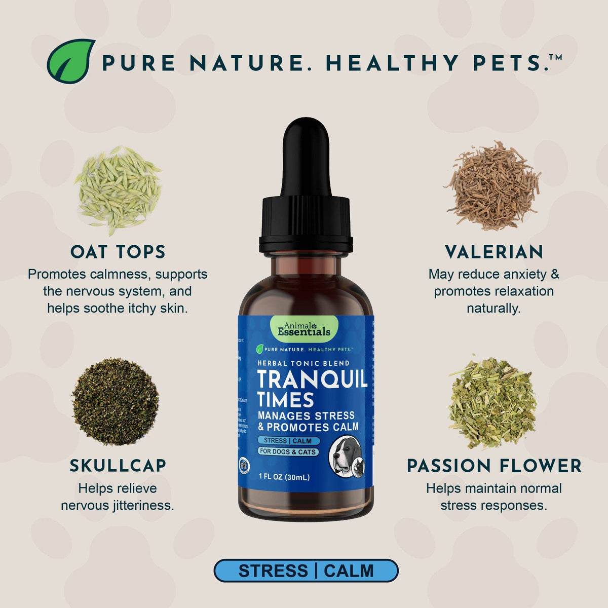 Tranquil Times Herbal Tonic Blend | Stress and Calm: 1oz