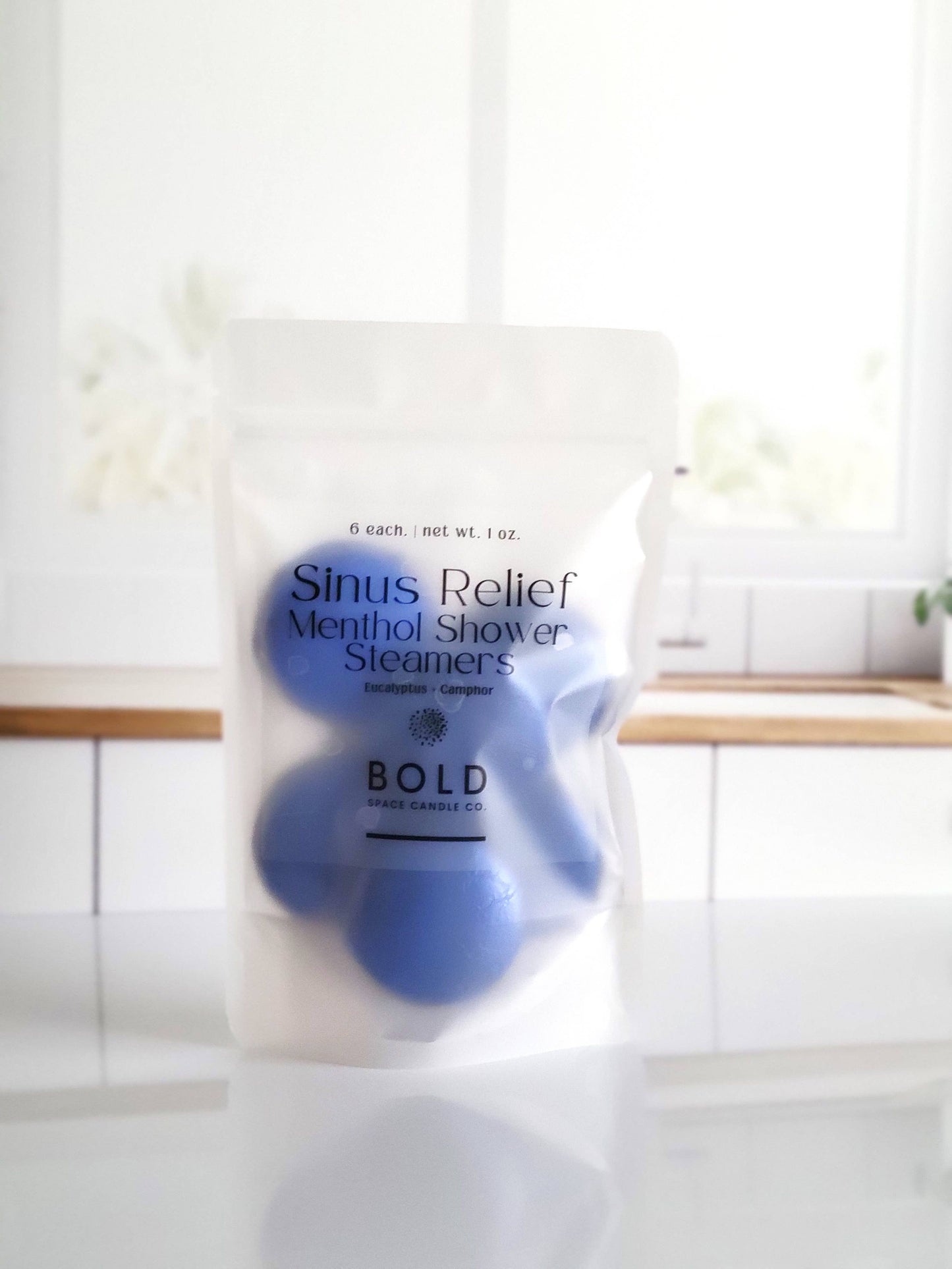 Bold Space Candle Co. Sinus Relief Shower Steamer – Eucalyptus & Rosemary- 6 pack