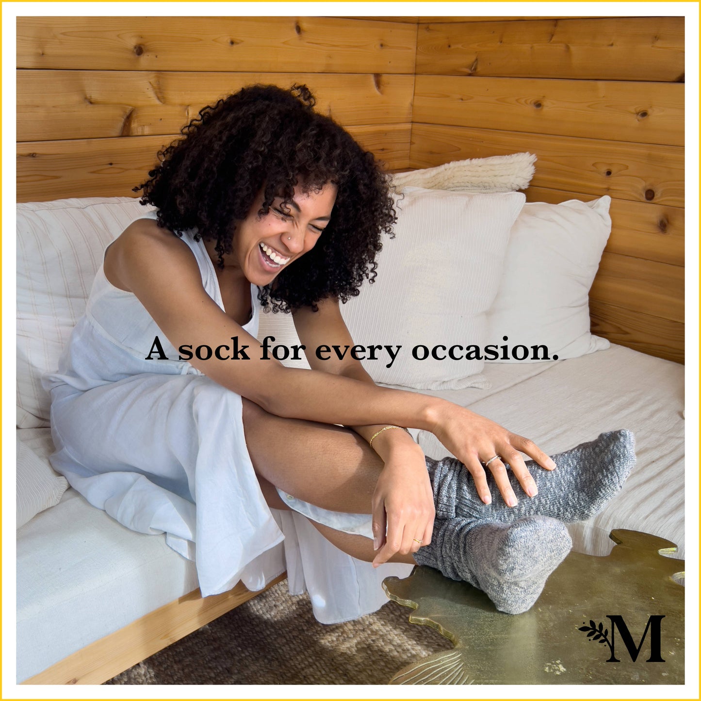 Organic Cotton Solid Ragg Socks: Chestnut / L