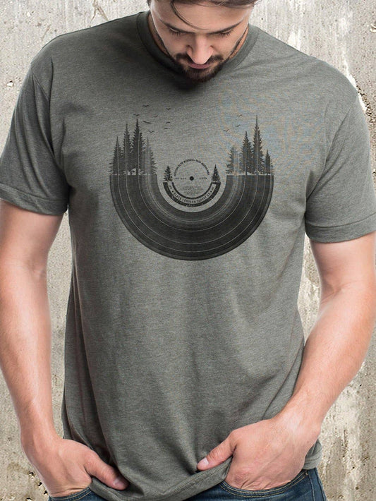 Black Lantern - Vinyl Record Forest T-Shirt: Heather Lieutenant / Large