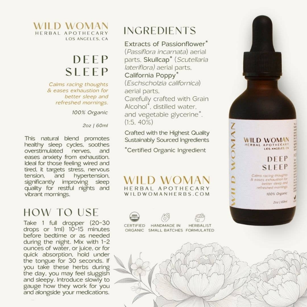 Wild Woman Herbal Apothecary - Deep Sleep | Sleep & Nervous System Support | Tincture
