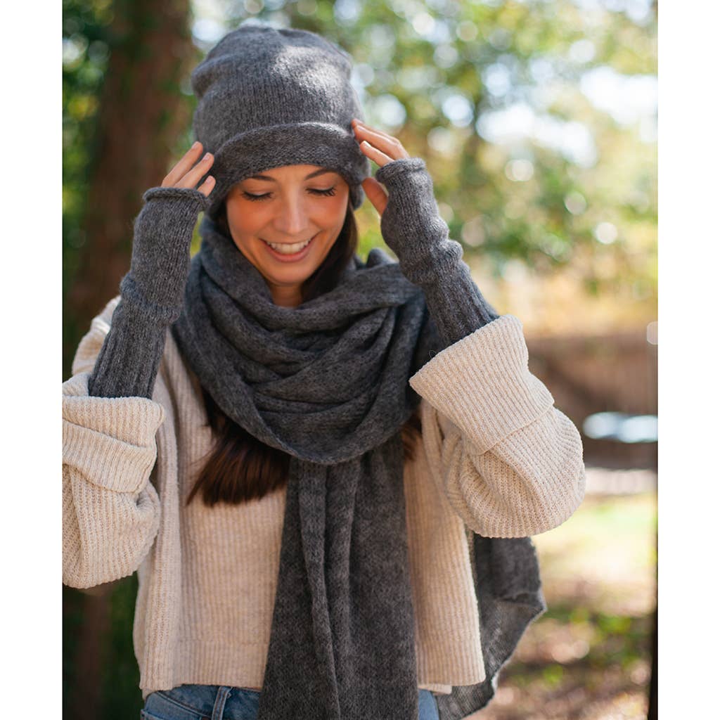 Slate & Salt - Charcoal Essential Knit Alpaca Beanie Hat