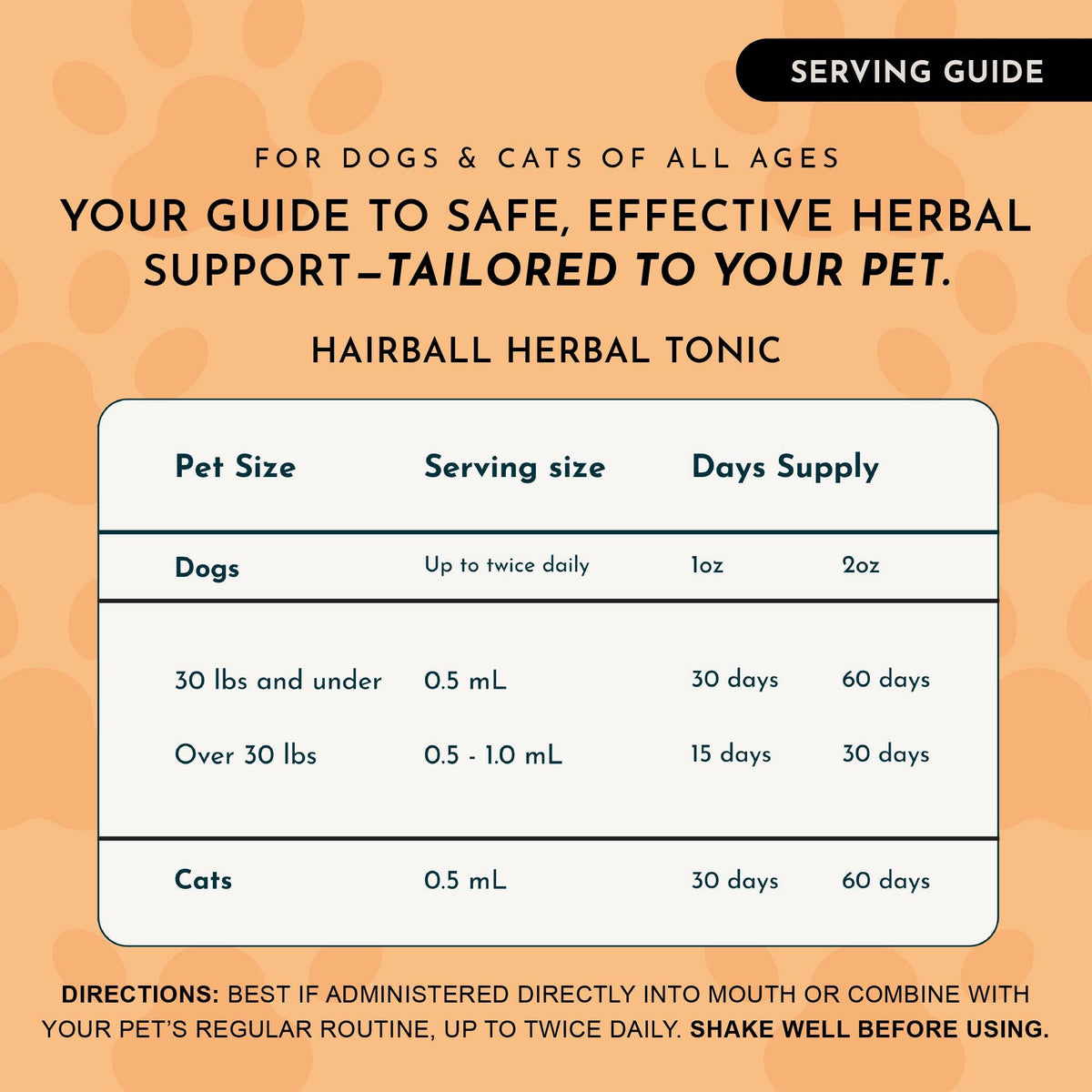 Hairball Relief Single Herb Tonic | Marshmallow Root | Prevent & Remove Hairballs: 1oz