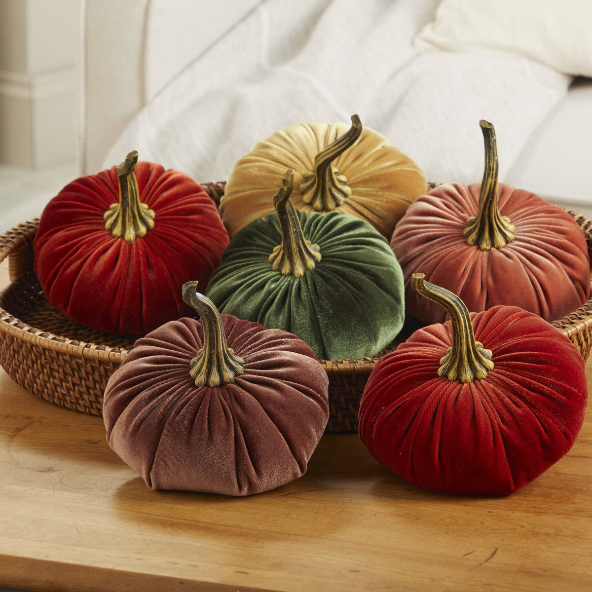 Your Heart's Content - USA Made - Pumpkin Large Velvet, Fall Deco Luxe Burnt Orange