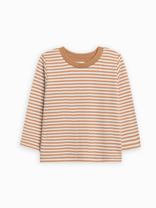 Colored Organics - Organic cotton Turk Long Sleeve Crew - Ginger Stripe