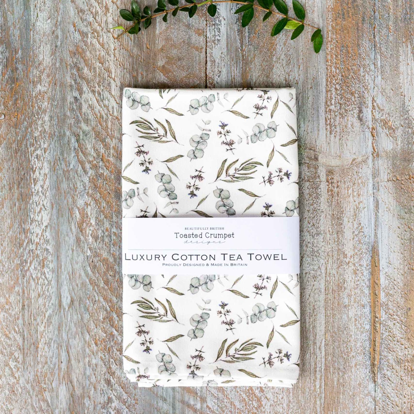 Toasted Crumpet England - Eucalyptus Pure Tea Towel