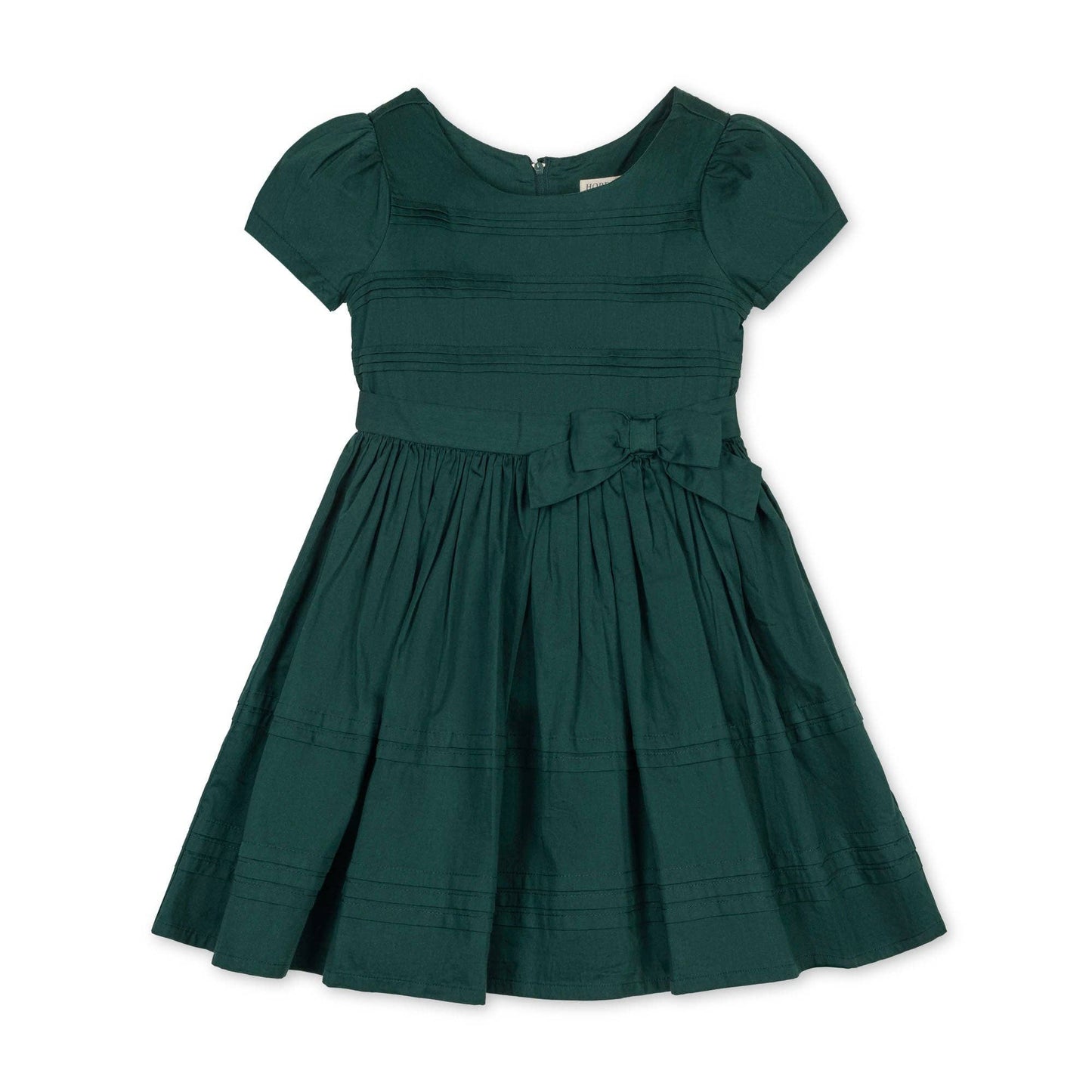 Hope & Henry - Organic Pleated Sateen Party Dress: Deep Green