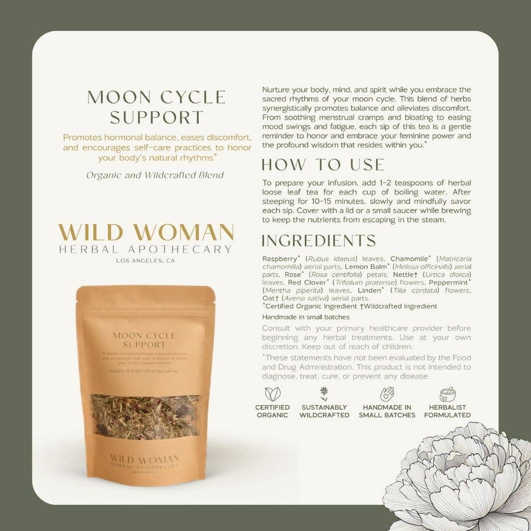 Wild Woman Herbal Apothecary -  Cycle Support | PMS & Menstrual Comfort | Herbal Tea