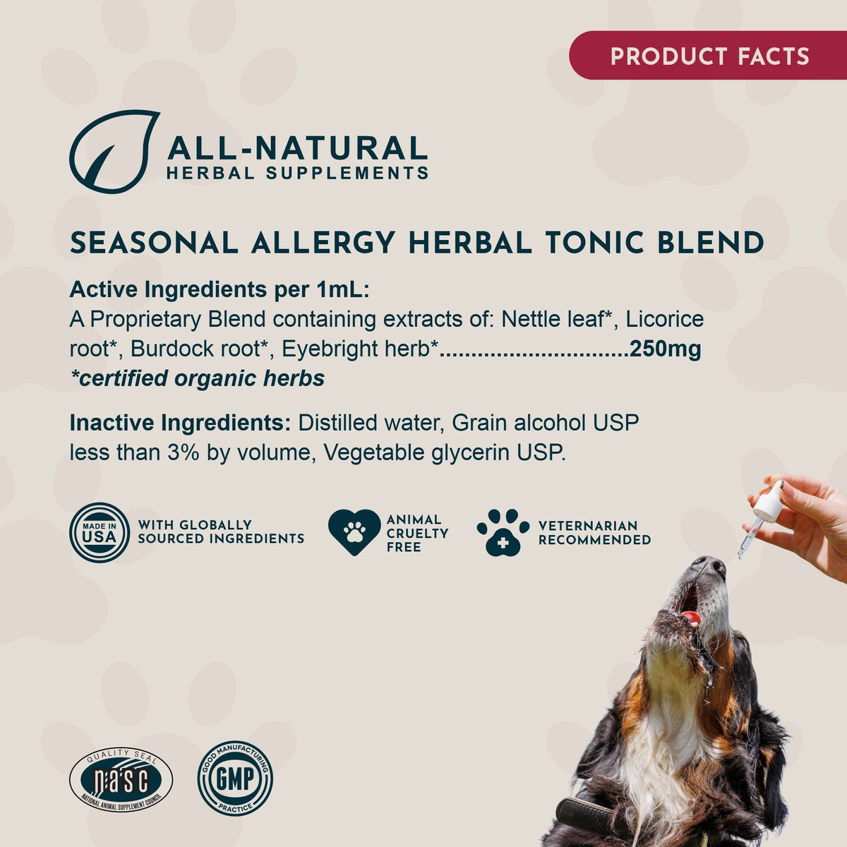Seasonal Allergy Herbal Tonic | Maintains Normal Histamine Levels: 1oz