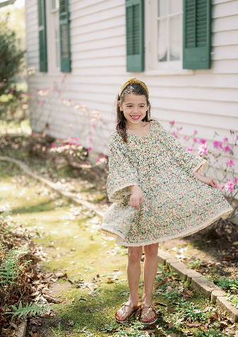 EG Organic Cotton Multi-Tiered Boho Dress - Spring Floral: 6-7Y
